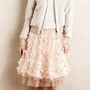 Eva Franco Anthropologie Fluttered Fete Skirt size 2 blush